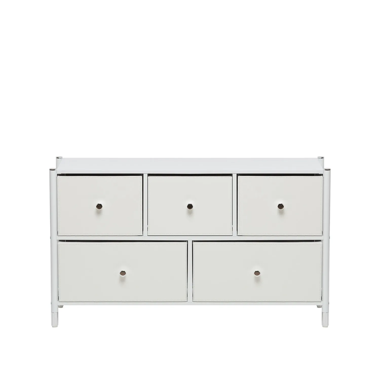 Комод Leset Нирита/Хайди широкий 5 ящиков, Белый (Белый/Белый)