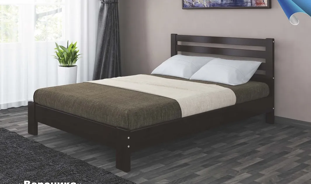 Кровать Вероника 90*200 (орех темный)