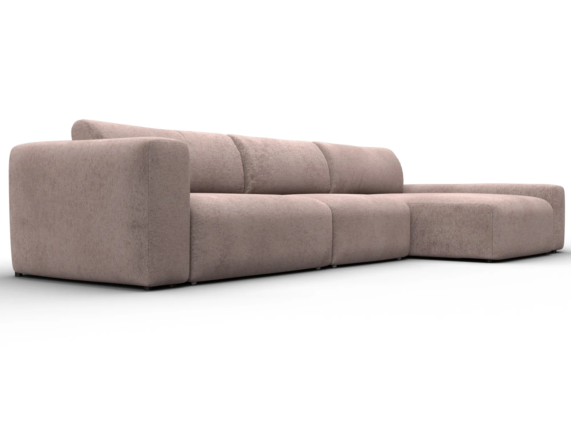 Диван угловой Лига-066 НПБ Лонг угол правый ( TOWER 05 бежевый )