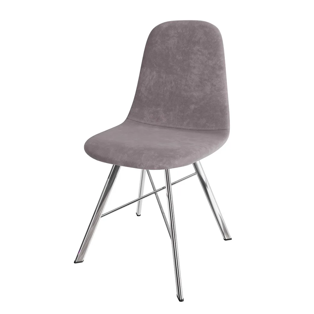 Стул Кассиопея (велюр дымчато-розовый, ноги хром)