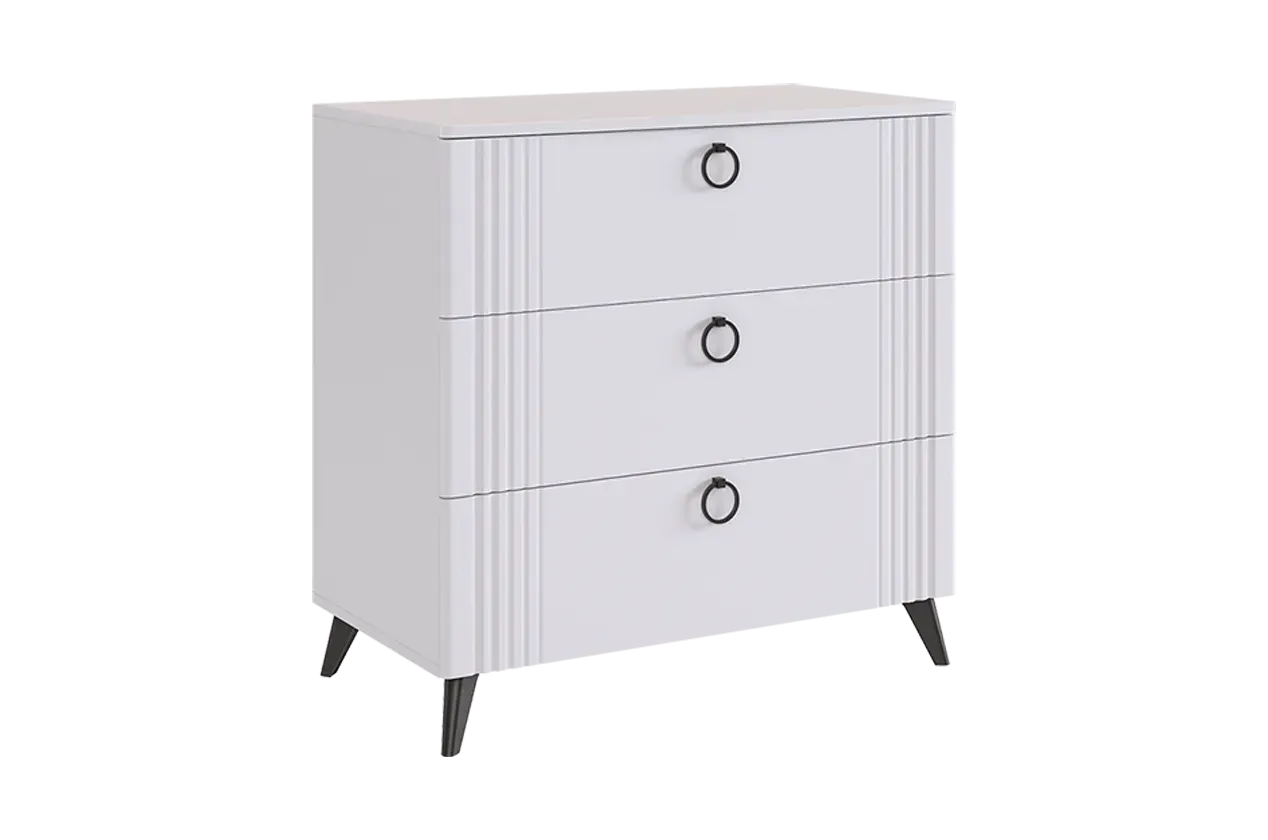 Комод Ева белое дерево/белый матовый