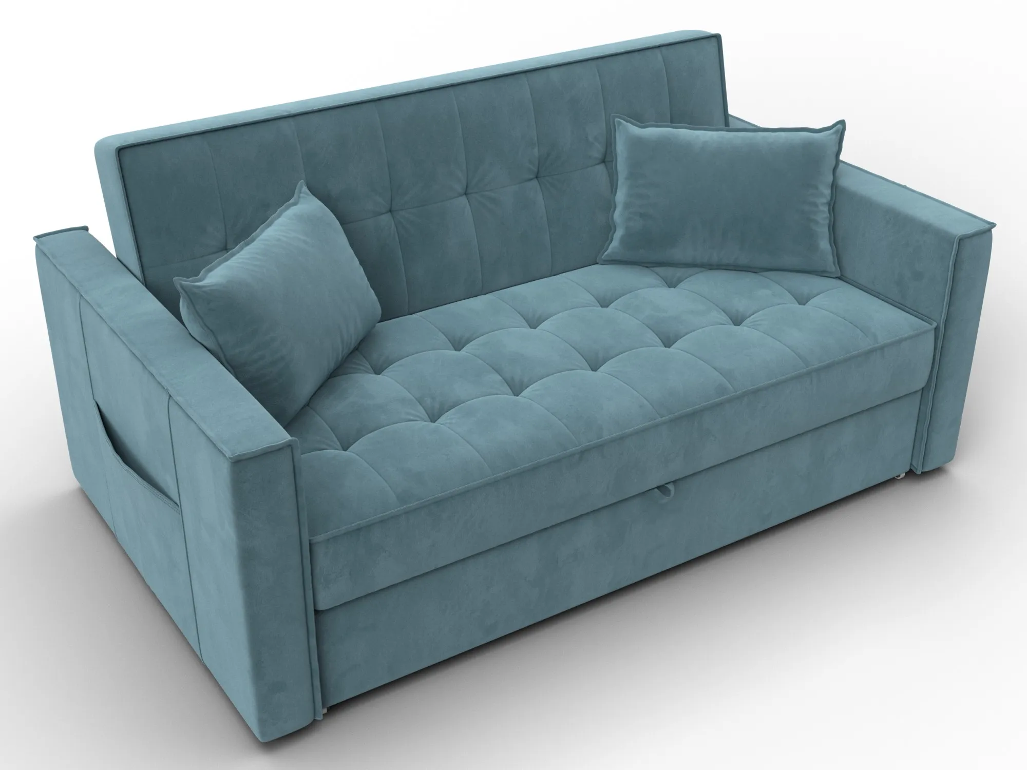 Диван прямой Лига-104 (140) ( SEVEN 113 бирюзовый )