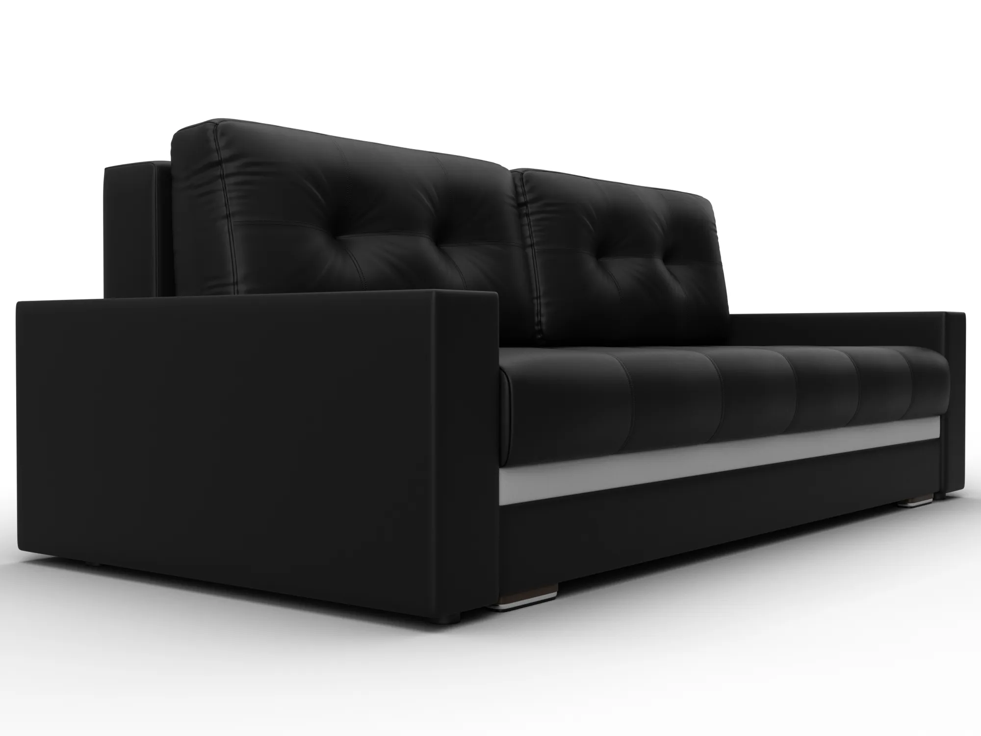 Диван прямой с декором Лига-096 НПБ ( Черный;Белый )