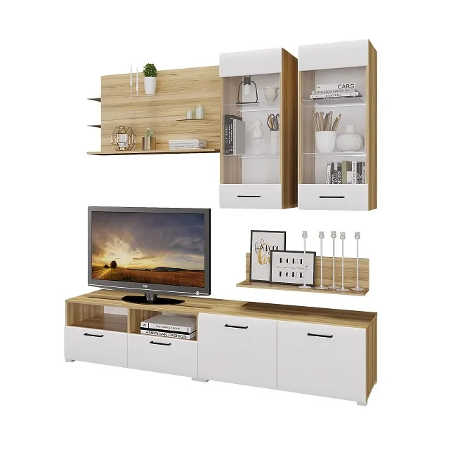 Гостиная Ненси-3 (крафт золотой/белый глянец)