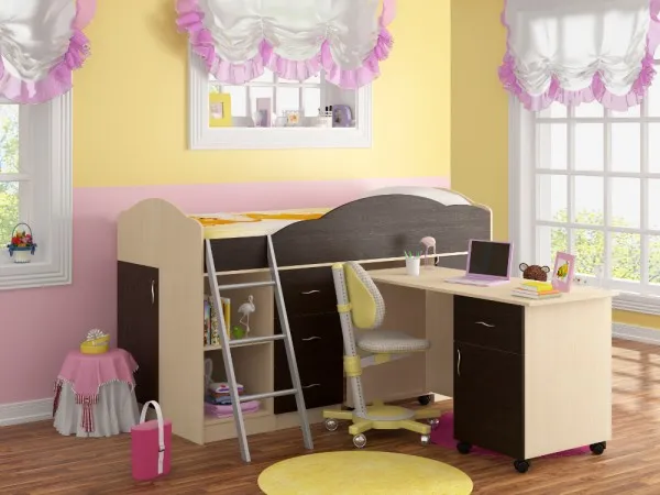 Модульная кровать-чердак Дюймовочка-5 Набор 2