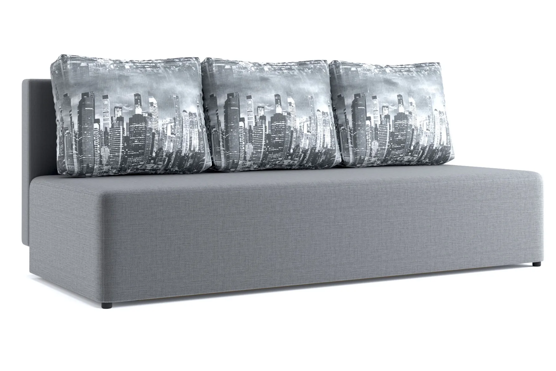 Диван Нексус серый/подушки город серый
