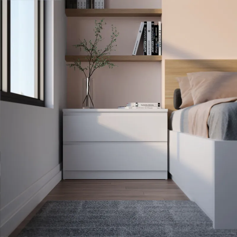 2.05.02.020.1 МАЛЬТА комод 2 ящика 80х54 белый RU