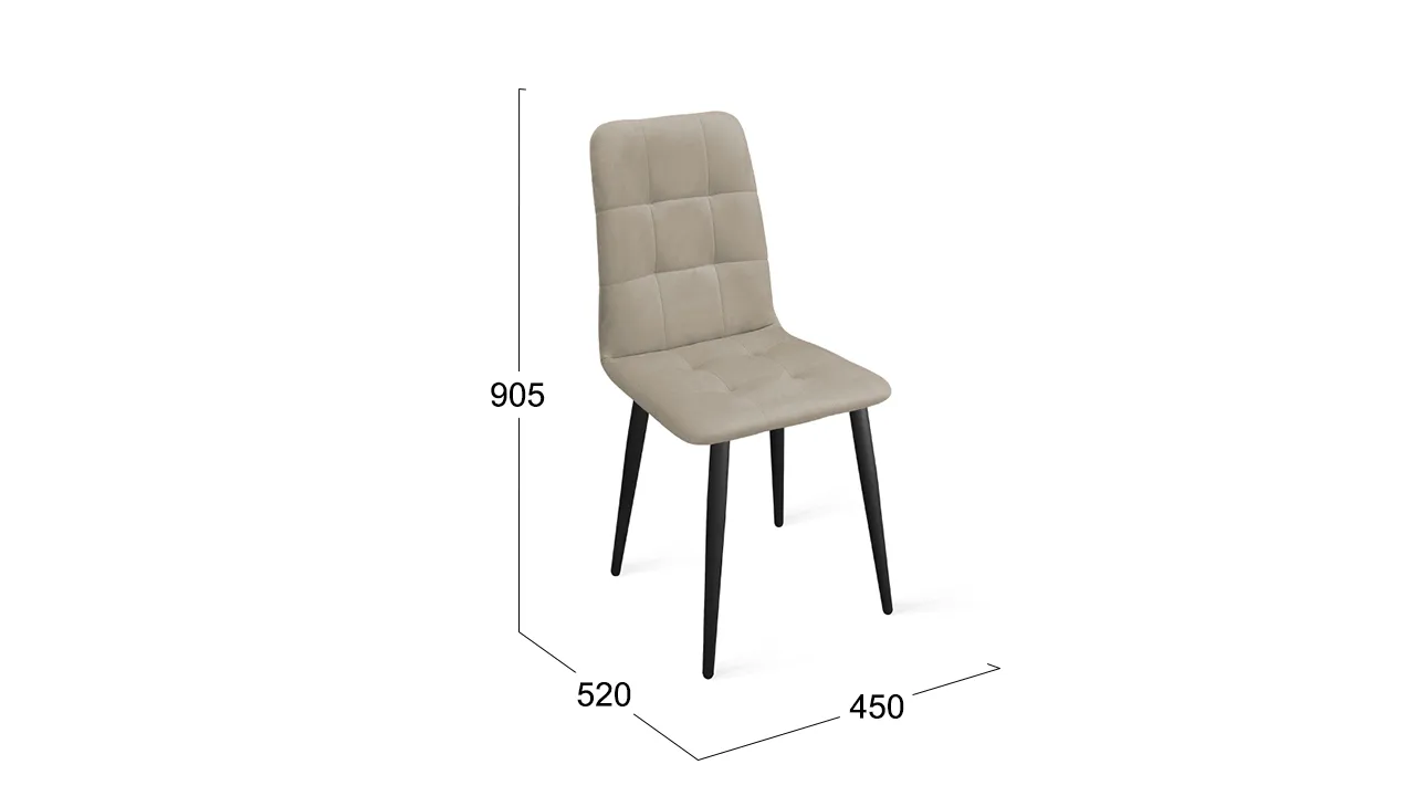 Стул Аспен К1С Черный муар, Велюр Confetti Smoke