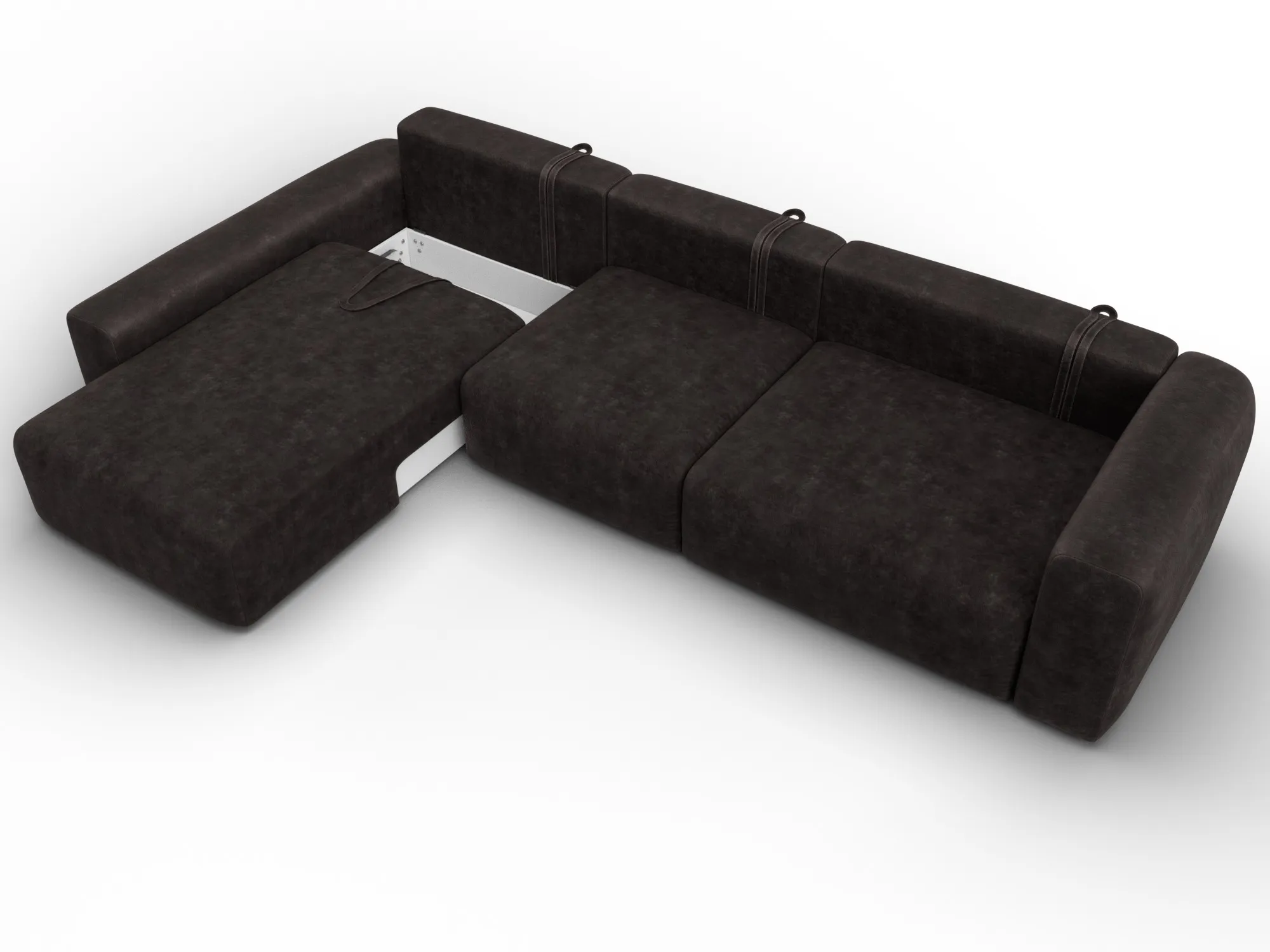 Диван угловой Лига-066 НПБ Лонг угол левый ( BRUT 17 коричневый )