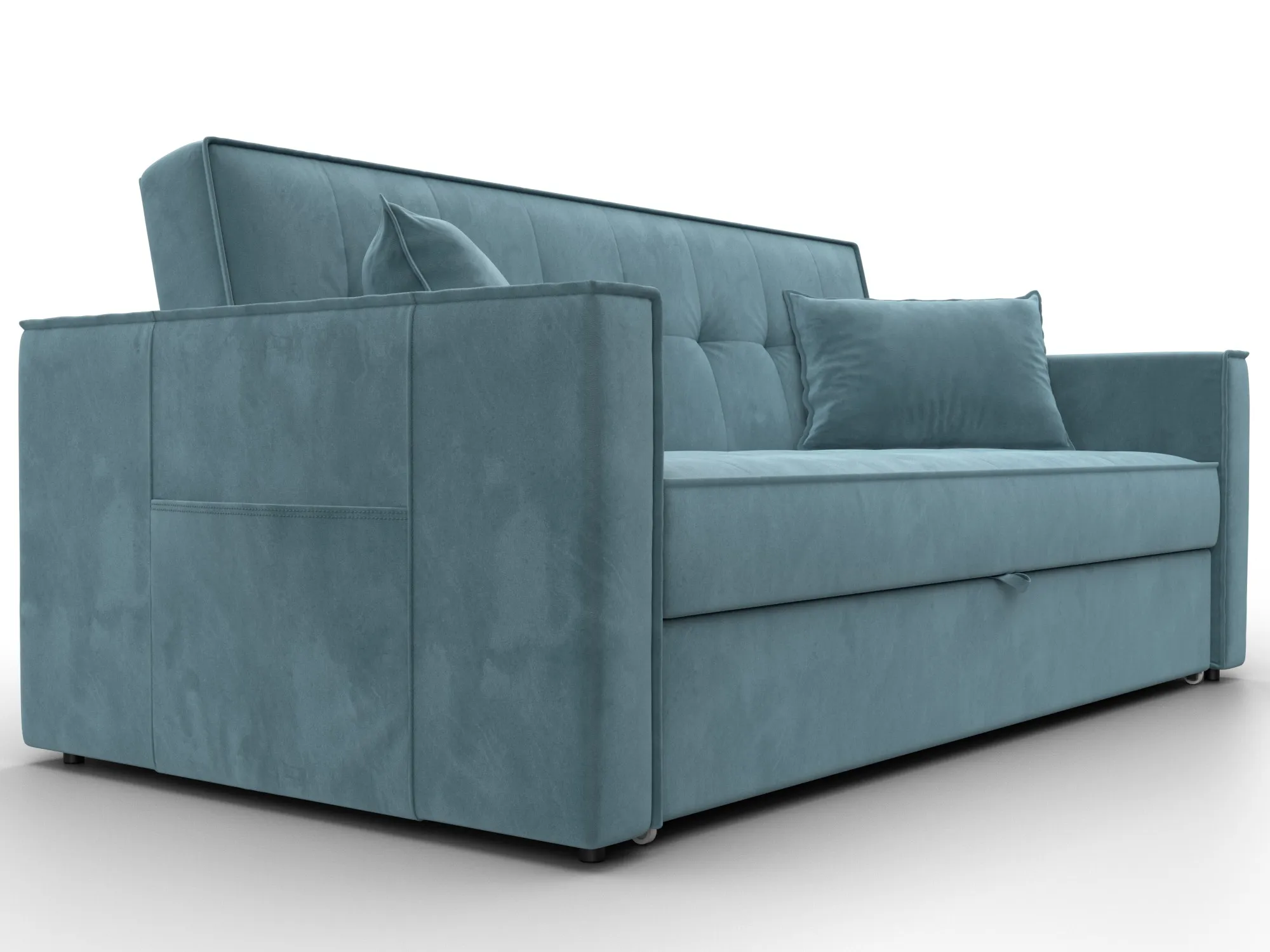 Диван прямой Лига-104 (160) ( SEVEN 113 бирюзовый )