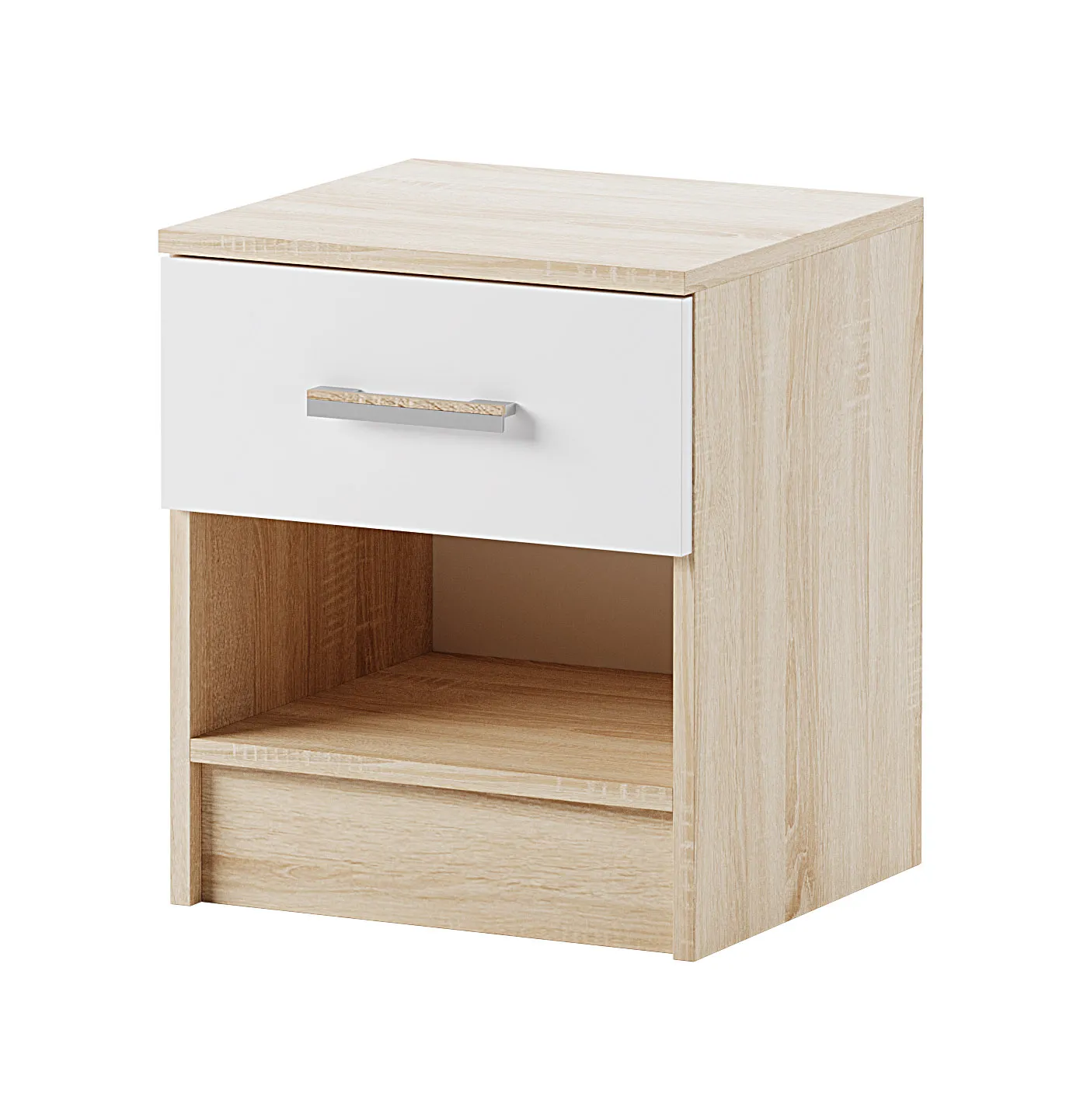 Тумба прикроватная  Беатрис Дуб  Сонома-Белый глянец