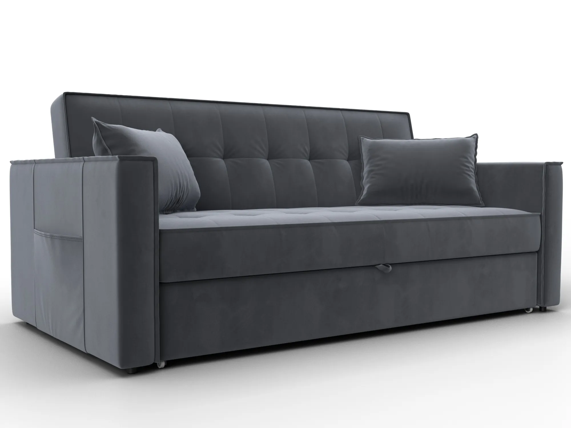 Диван прямой Лига-104 (160) ( SEVEN 17 серый )