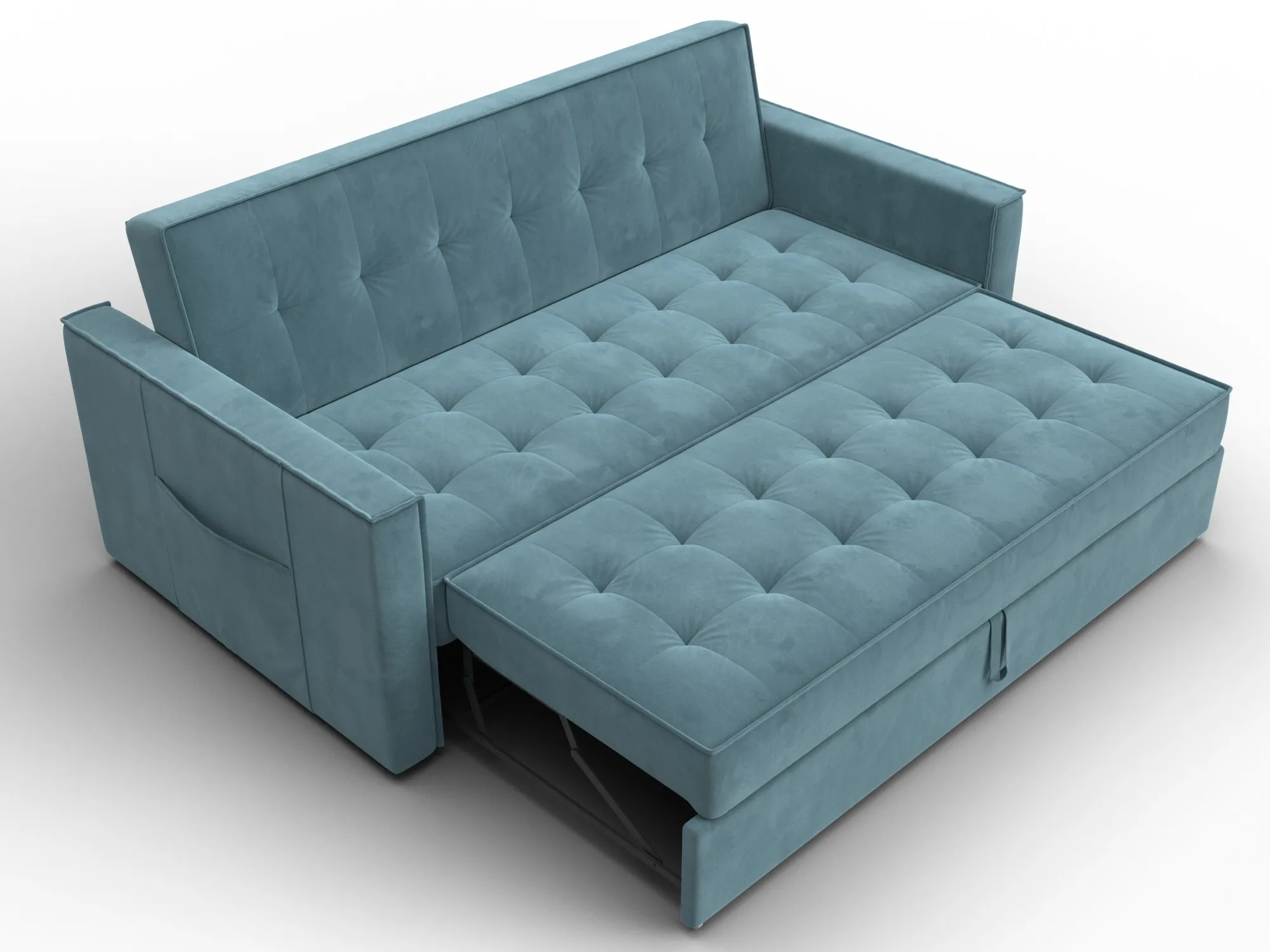 Диван прямой Лига-104 (160) ( SEVEN 113 бирюзовый )