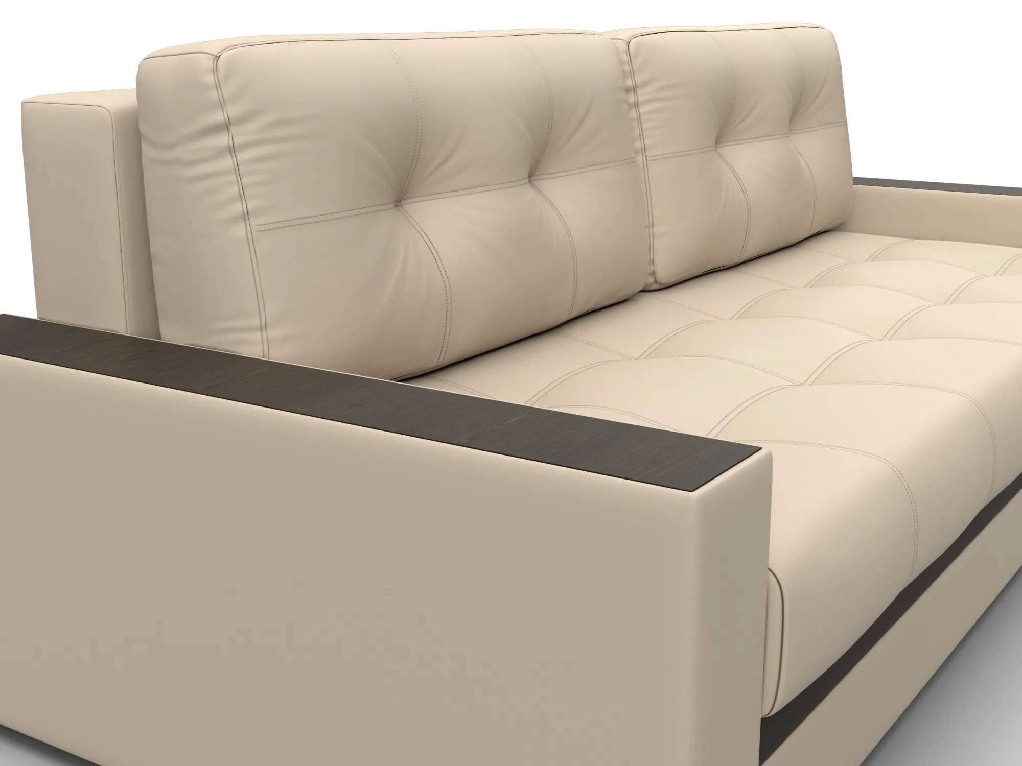 Диван прямой с декором Лига-096 НПБ ( Бежевый;Коричневый )