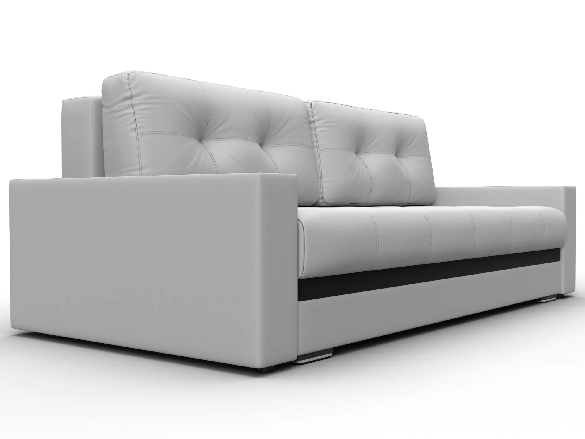 Диван прямой с декором Лига-096 НПБ ( Белый;Черный )