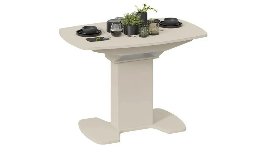 Стол обеденный Портофино - СМ(ТД)-105.01.11(1) Бежевое, Стекло бежевое матовое LUX