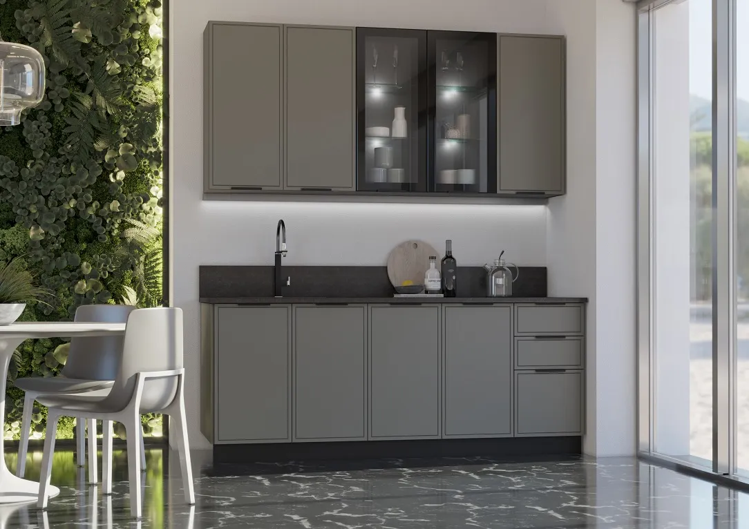 Кухня Николь 2,0/900 (холст вулканический)