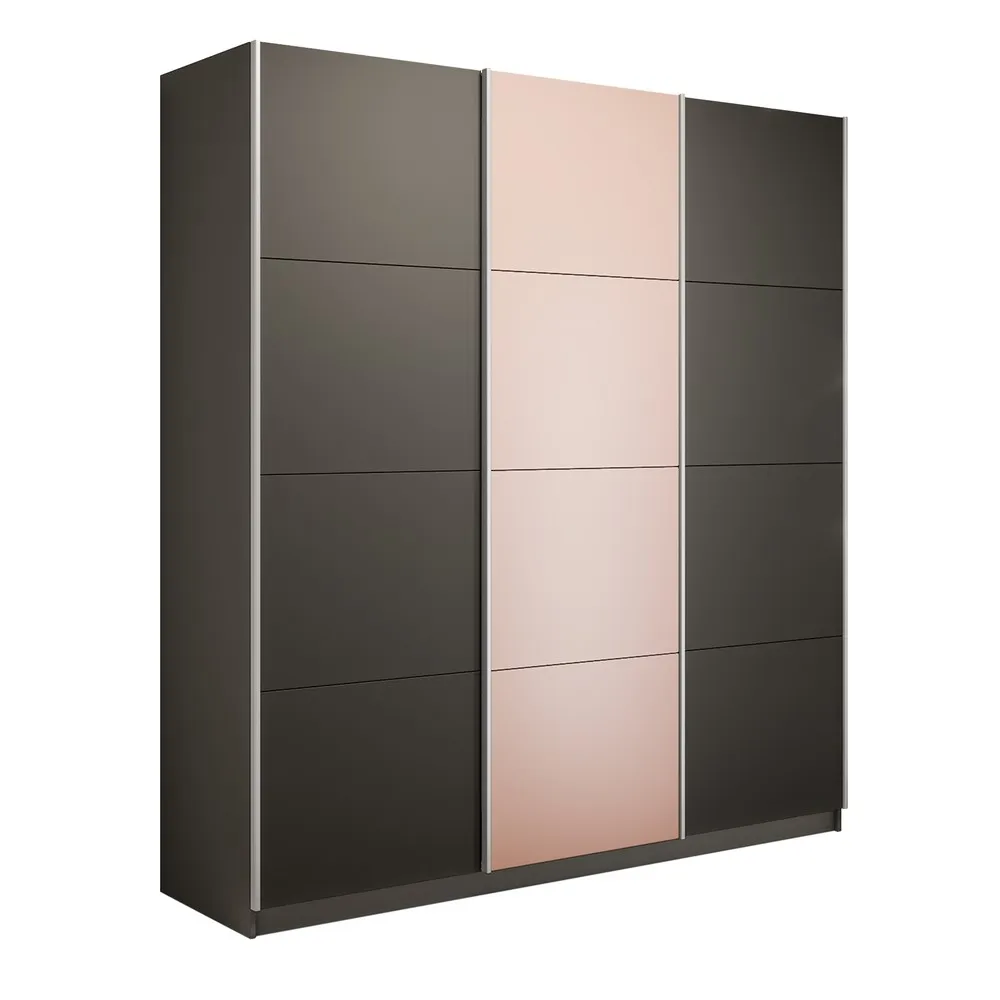 Шкаф-купе широкий Прайм 3-х дверный ЛДСП, Стекло пудра 240 см