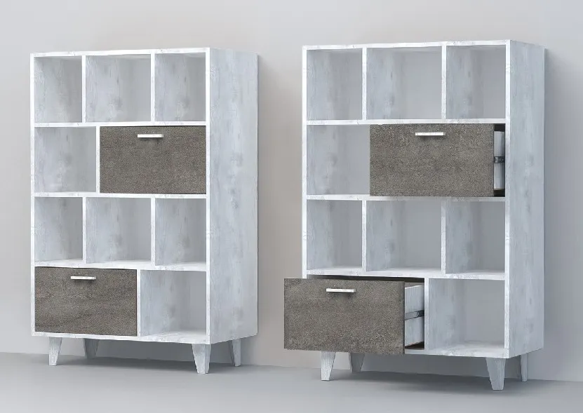 Комод К-1 Эго на ножках Бетон Светлый/Камень Темный