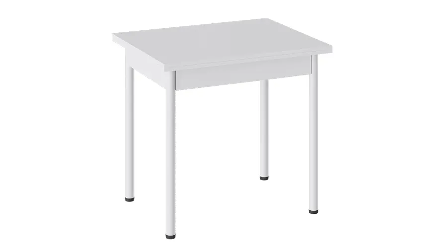 Стол  раздвижной Родос Тип 2 с опорой d40 Белый муар, Белый