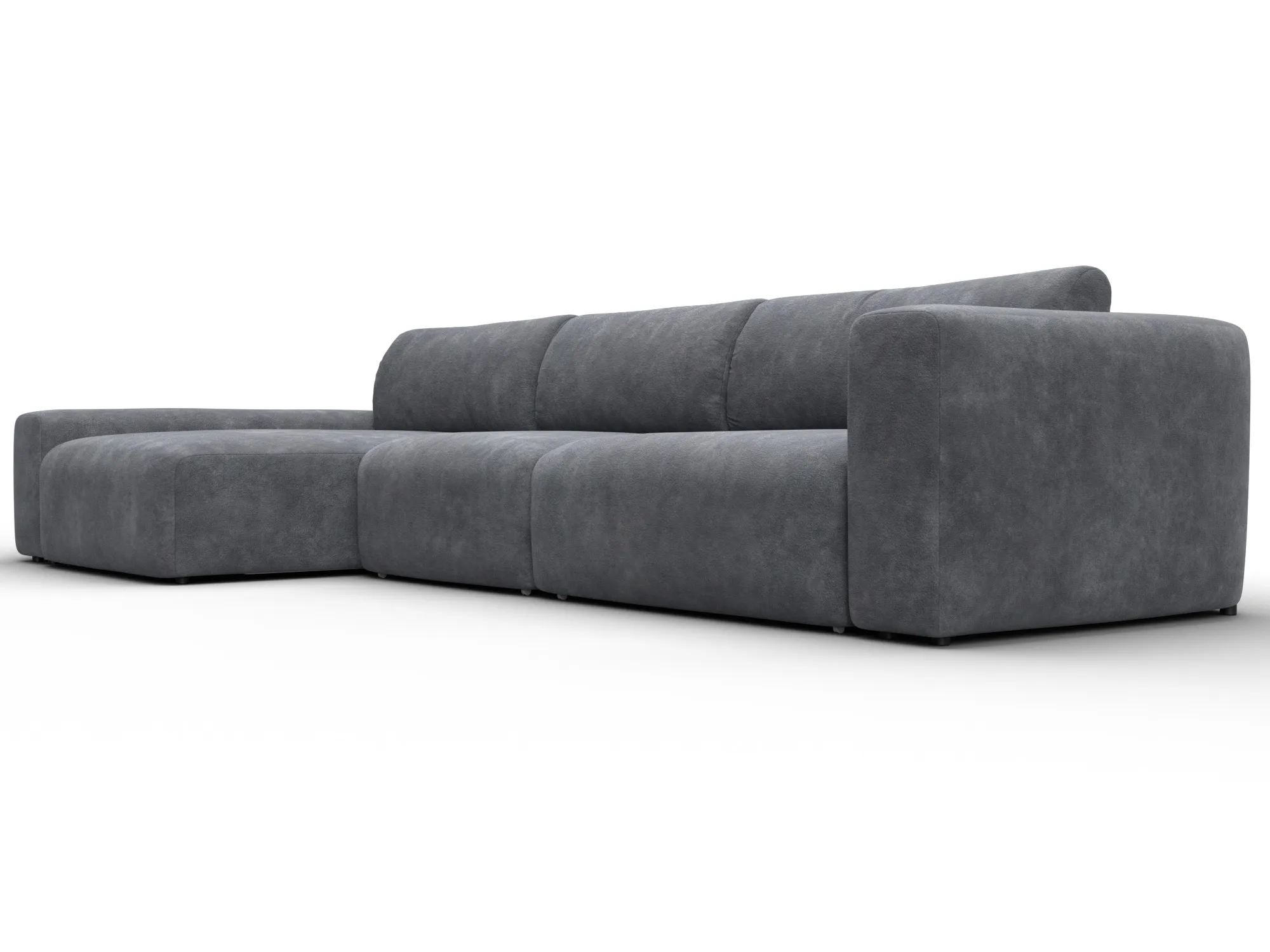 Диван угловой Лига-066 НПБ Лонг угол левый ( BRUT 16 темно-серый )