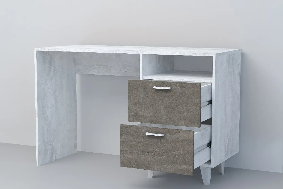 Стол Письменный СТ-3 на ножках Эго Бетон Светлый/Камень Темный