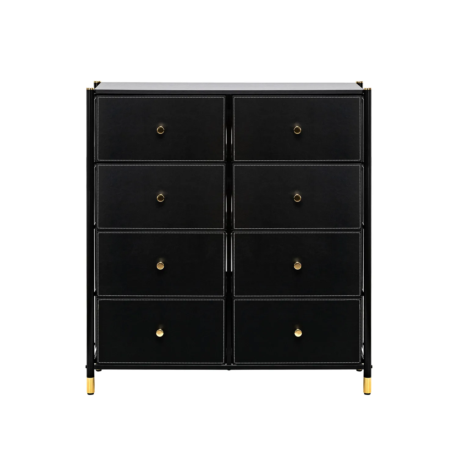 Комод Leset Нирита/Хайди, 8 ящиков, Черный (Черный/Черный)