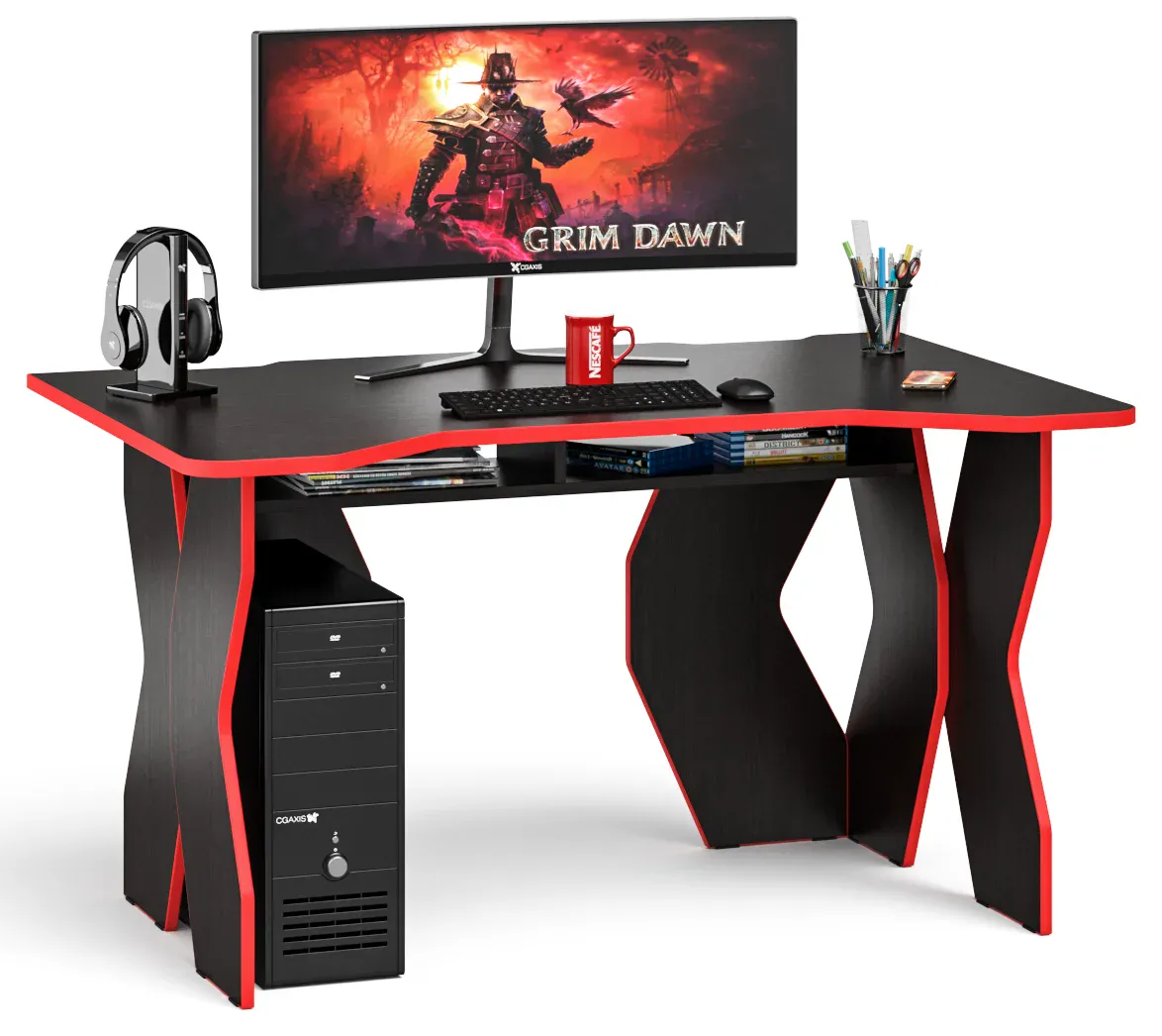 Стол компьютерный СК-5 венге/кромка красная