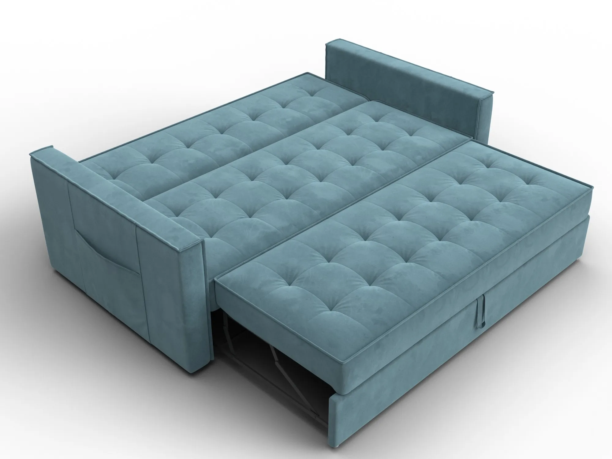 Диван прямой Лига-104 (160) ( SEVEN 113 бирюзовый )