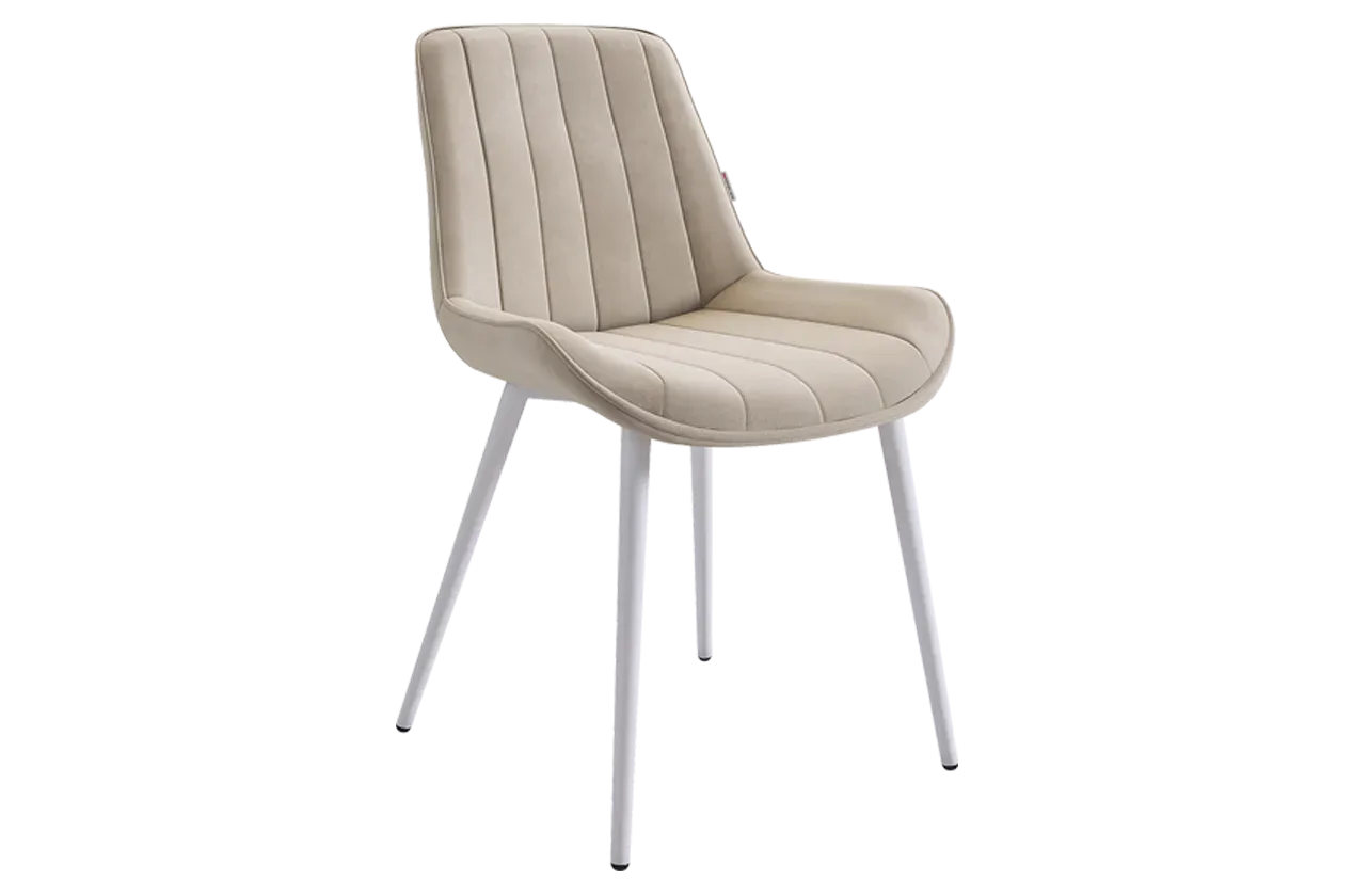 Стул Лари пломбир (велюр)/белый