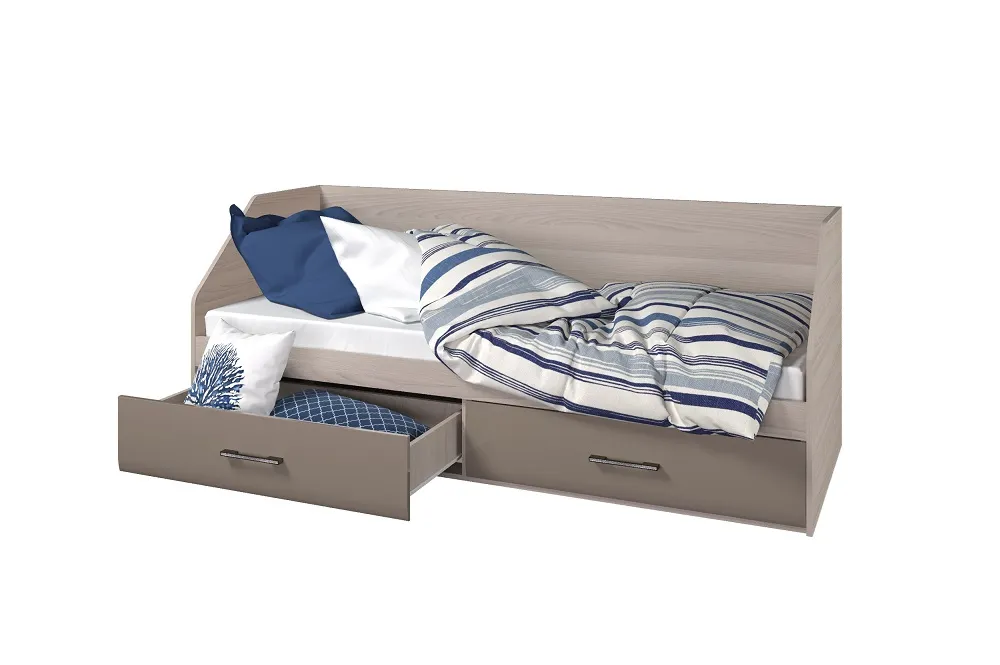 Кровать Ненси 80/2 ящика (ясень/капучино глянец)