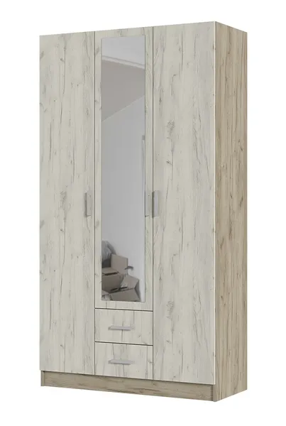 Шкаф 3х створчатый Гармония ШК-601М дуб крафт белый - дуб крафт серый