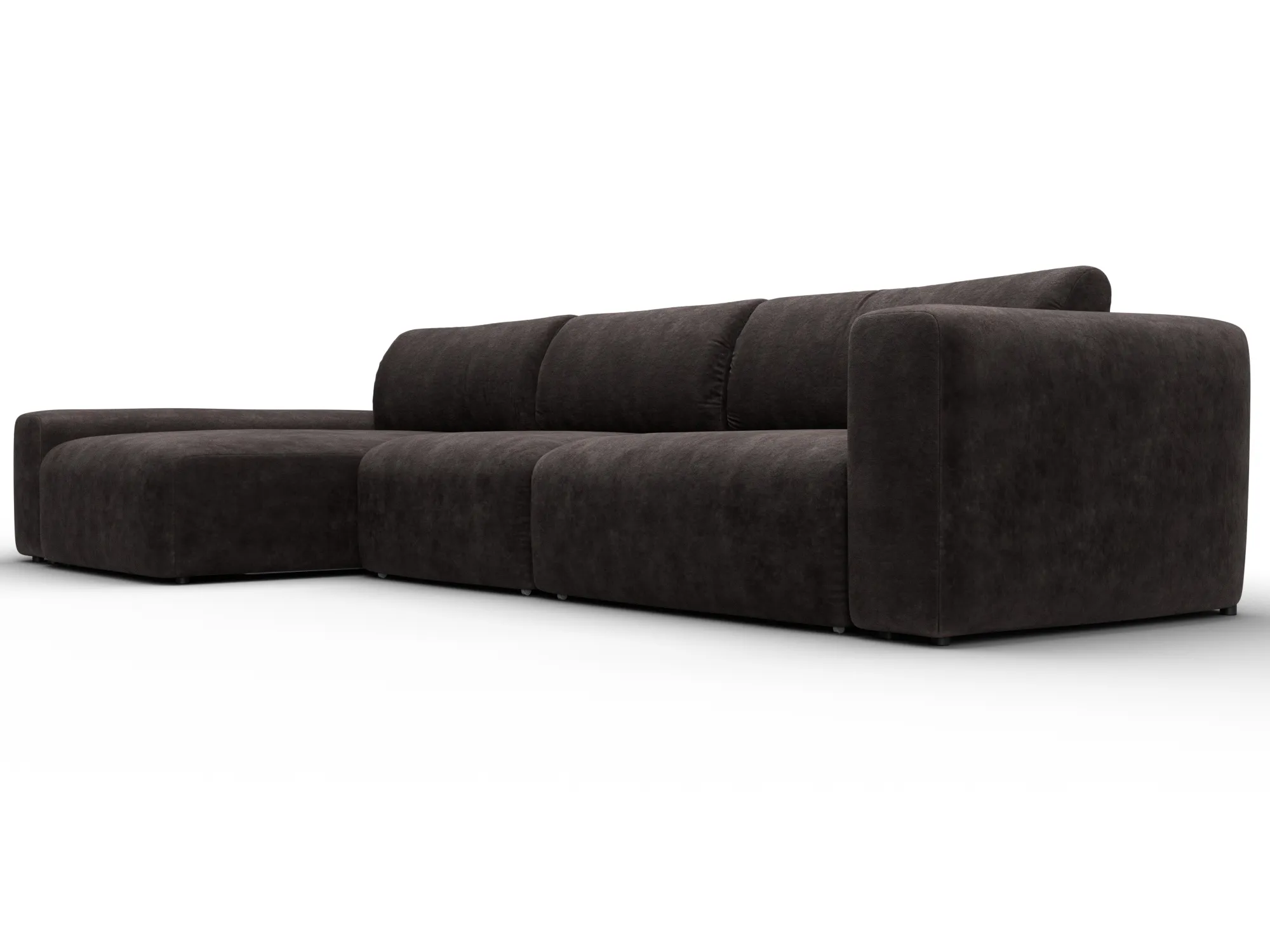 Диван угловой Лига-066 НПБ Лонг угол левый ( BRUT 17 коричневый )