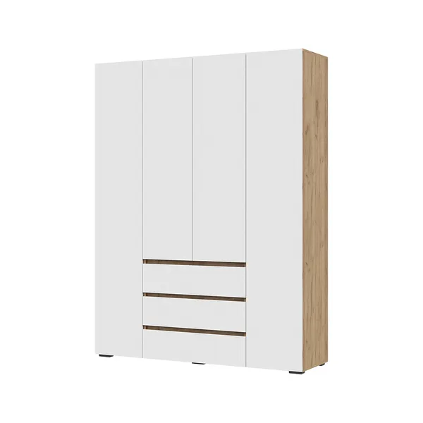 Шкаф 4х створчатый Хелен ШК 05 дуб крафт золото - белый