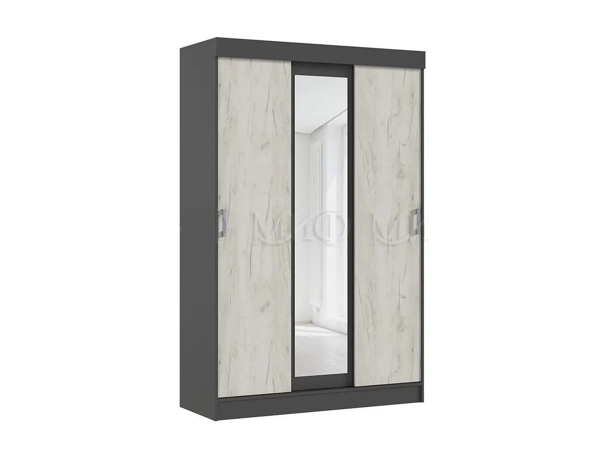 Шкаф купе Бася (графит/крафт белый)