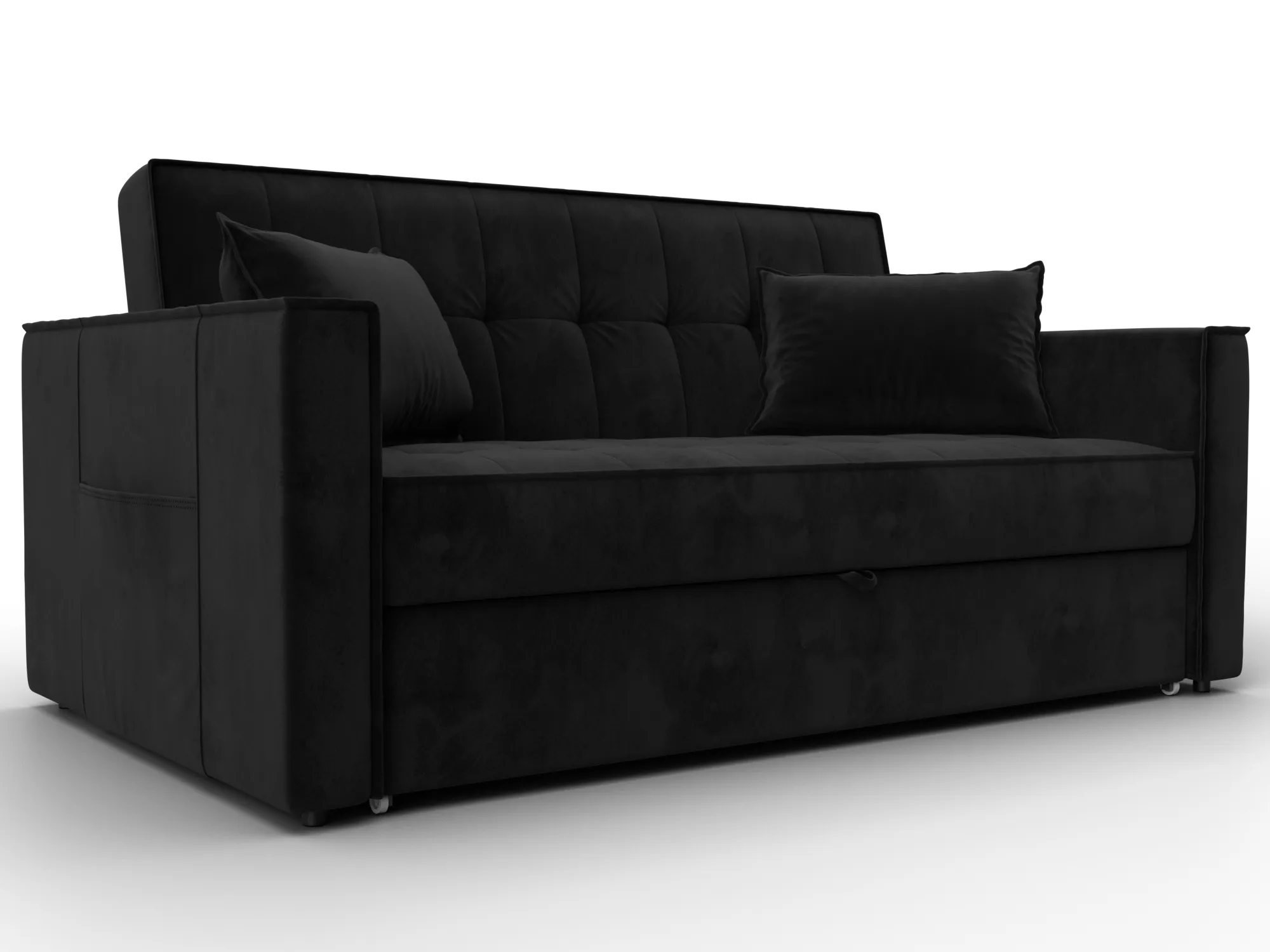 Диван прямой Лига-104 (140) ( SEVEN 35 черный )