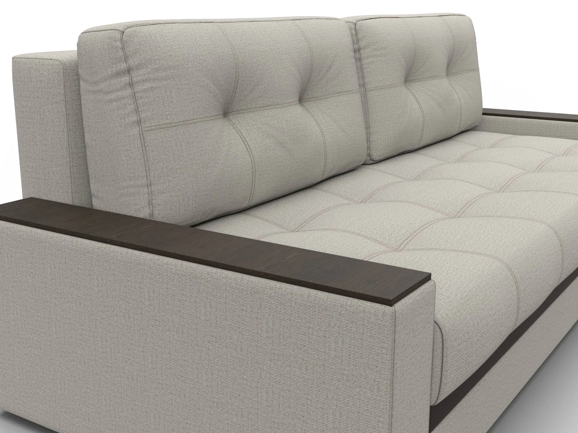 Диван прямой с декором Лига-096 НПБ ( Амур 02 Бежевый;Коричневый )