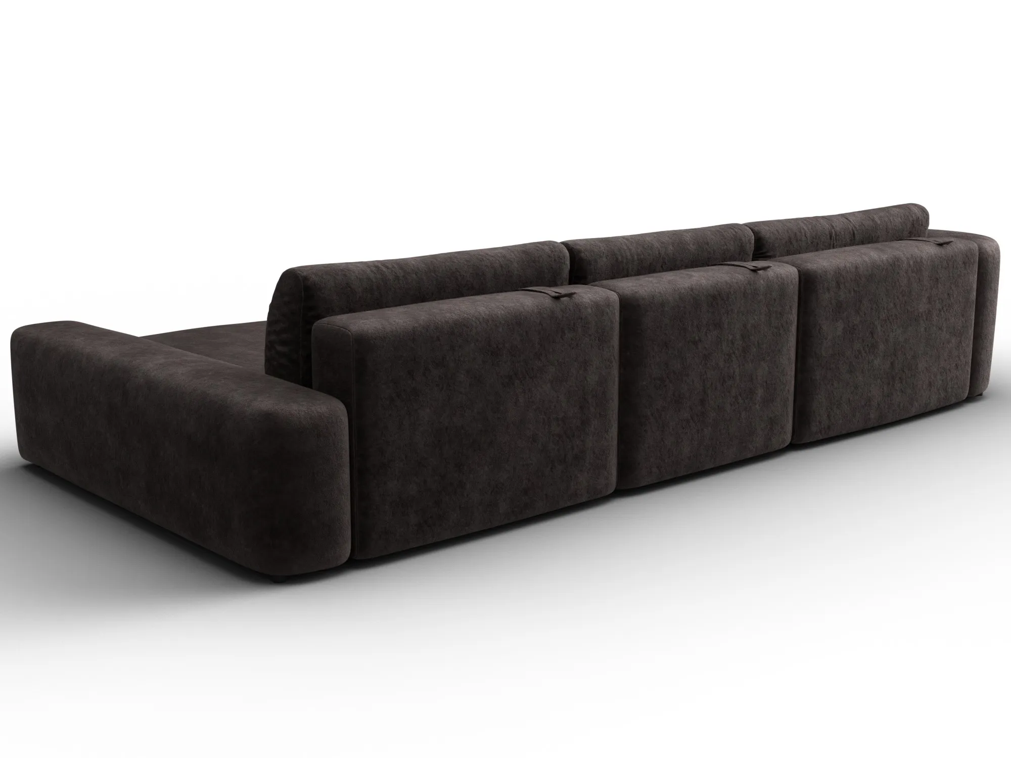 Диван угловой Лига-066 НПБ Лонг угол правый ( BRUT 17 коричневый )