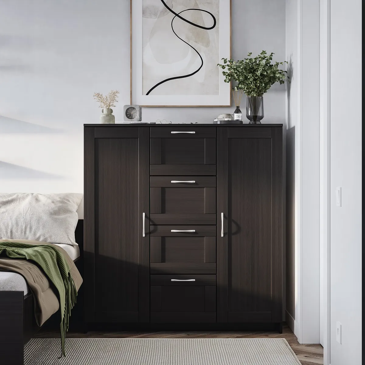 Тумба Сириус 2 двери и 4 ящика 117*123 Венге