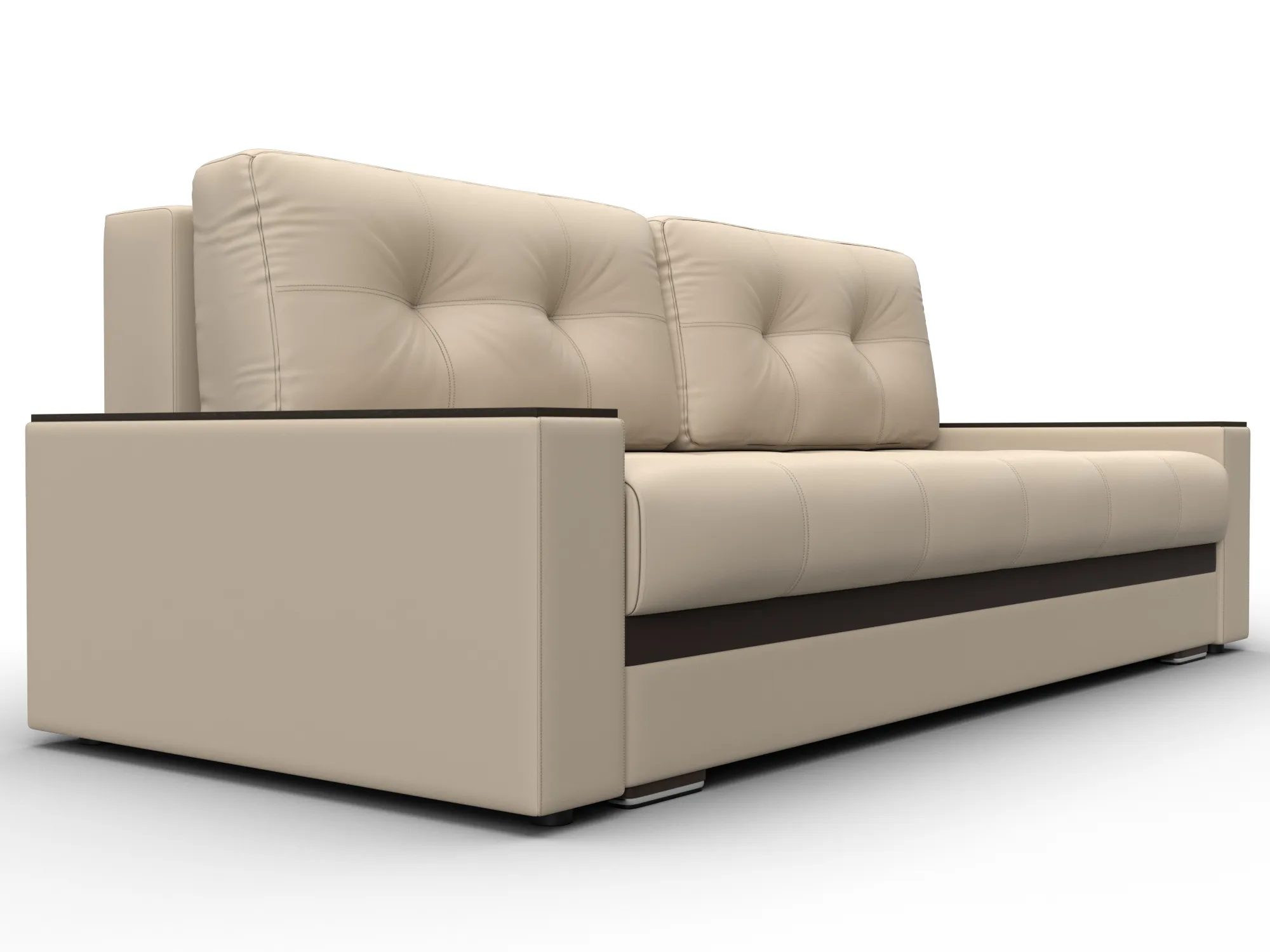 Диван прямой с декором Лига-096 НПБ ( Бежевый;Коричневый )