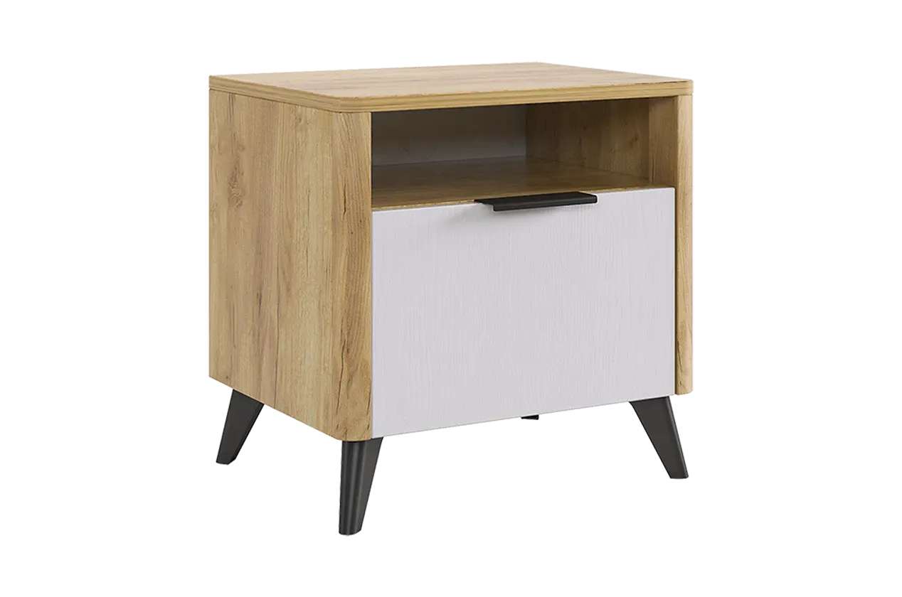 Тумба Адам  прикроватная дуб крафт золотой/белое дерево