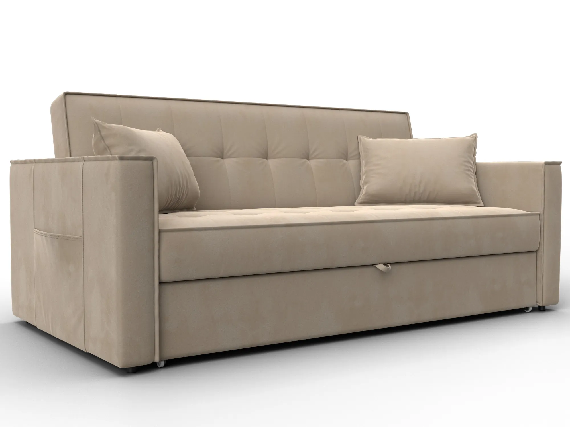 Диван прямой Лига-104 (160) ( SEVEN 729 бежевый )