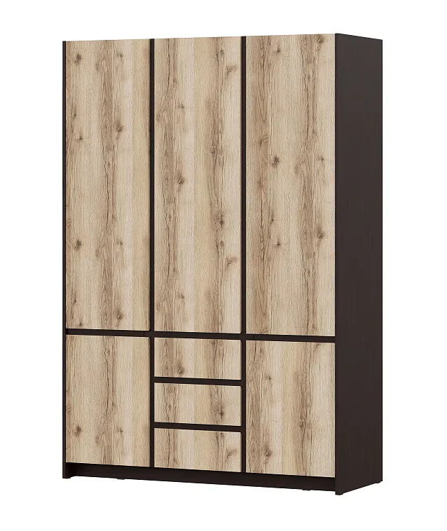 Шкаф для одежды Прага трехстворчатый Серия 3