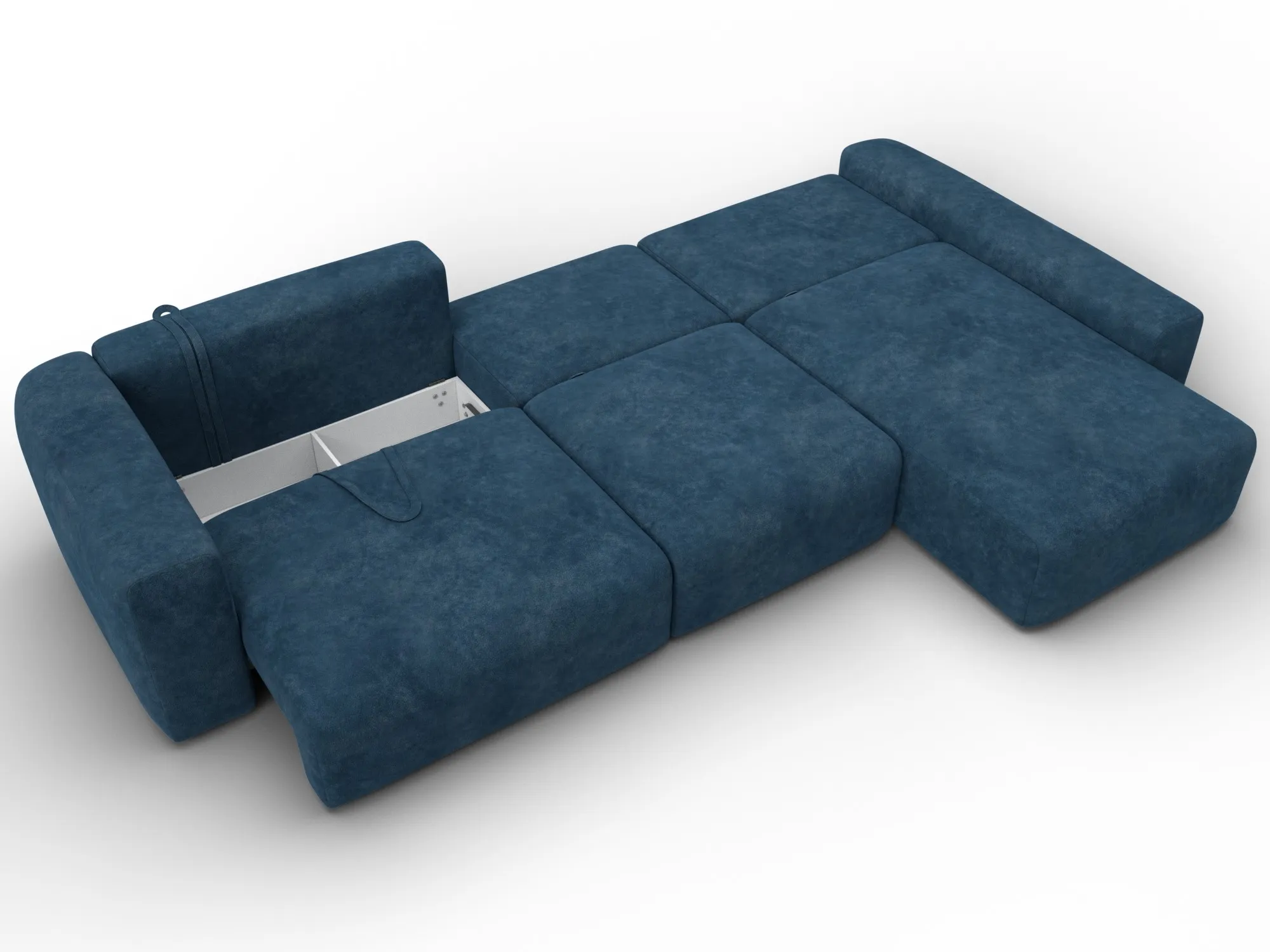 Диван угловой Лига-066 НПБ Лонг угол правый ( BRUT 11 синий )