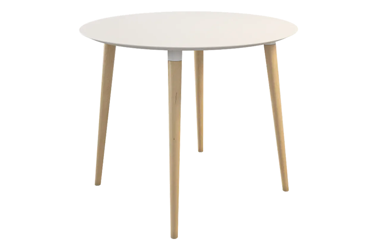 Стол обеденный Сканди 2 белый/светлый лак
