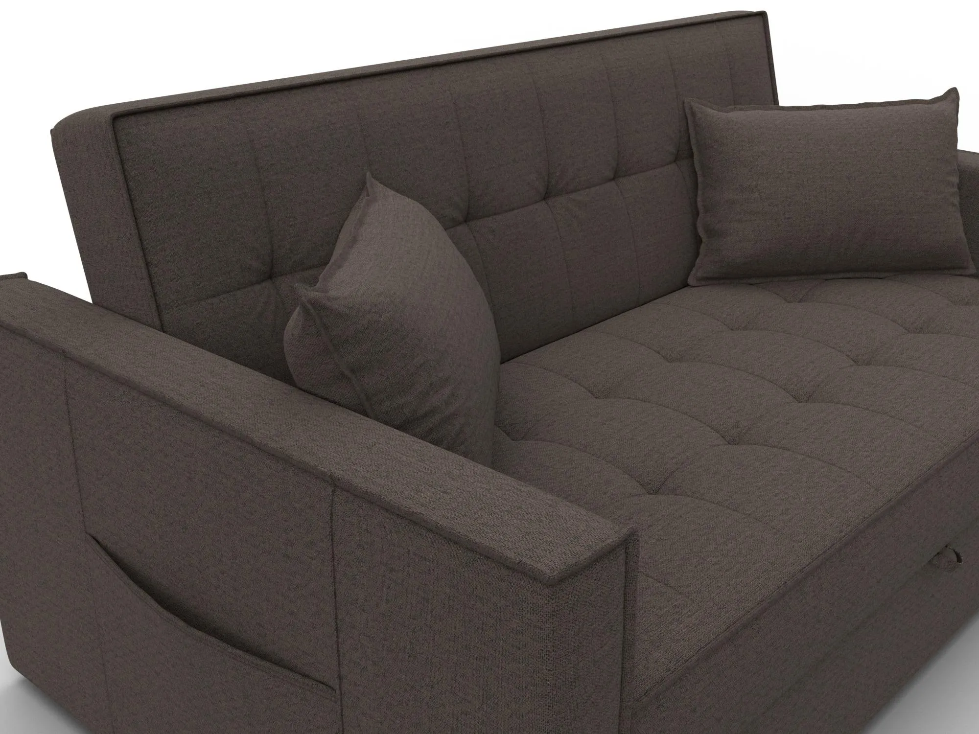 Диван прямой Лига-104 (140) ( Амур 05 коричневый )