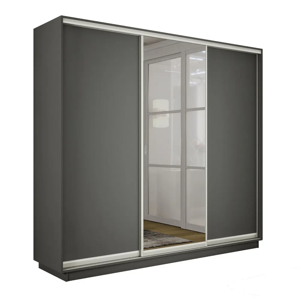 Шкаф-купе Экспресс трио 1 зеркало 1800 (Серый диамант)