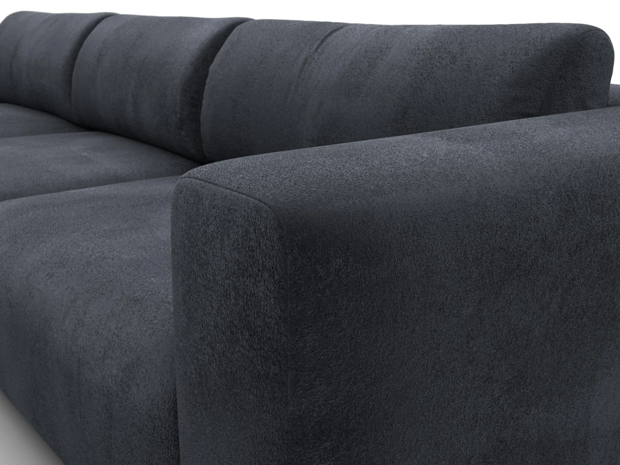 Диван угловой Лига-066 НПБ Лонг угол левый ( TOWER 11 темно-серый )