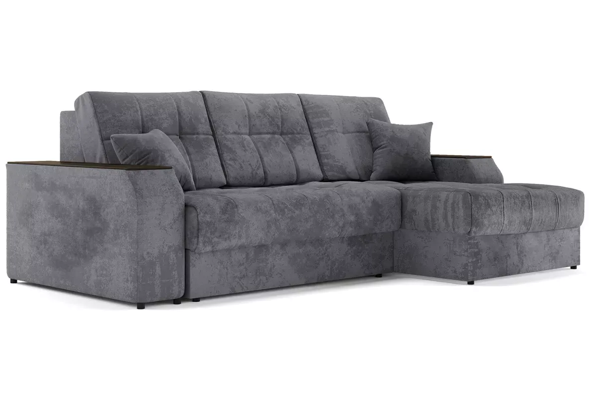 Угловой диван-кровать Лас-Вегас Серый правый 