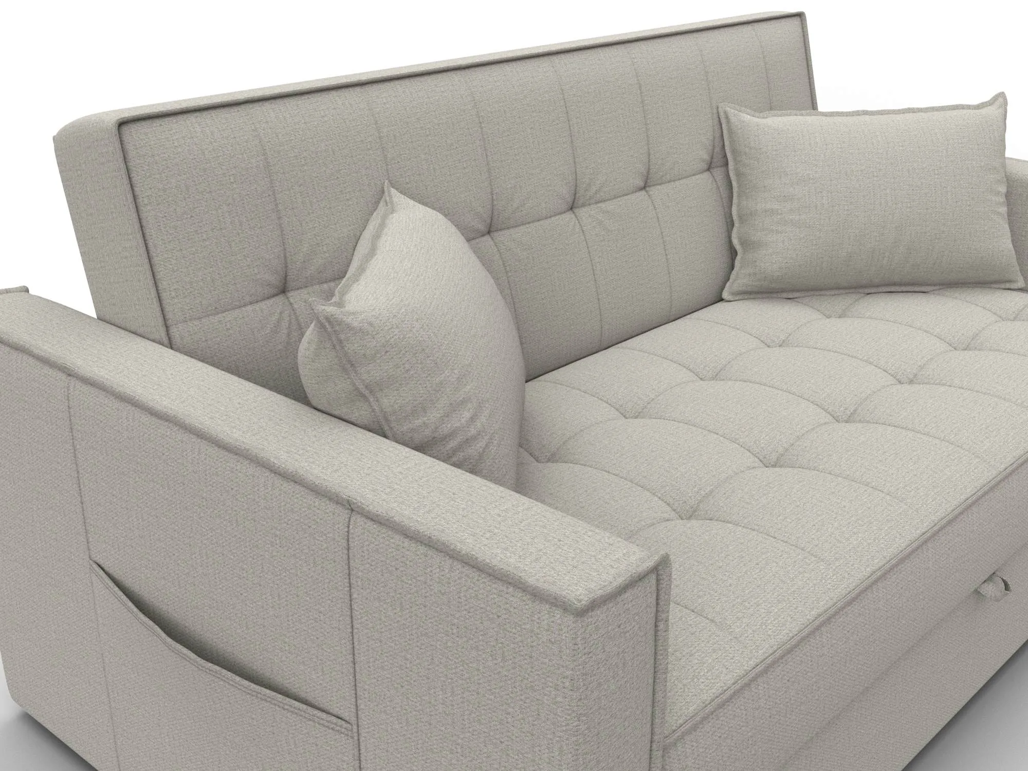 Диван прямой Лига-104 (140) ( Амур 02 бежевый )